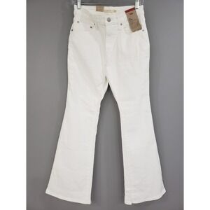 NEW SIZE 27 Levi's 726 Women High Rise Flare Stretch Zip Fly Jeans 27x30 WHITE